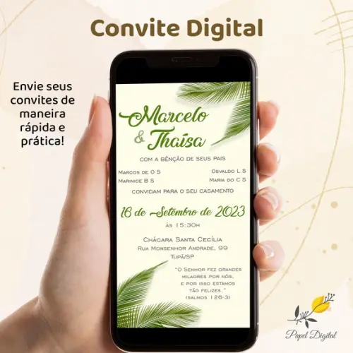 Convite Digital Casamento Modelo 10