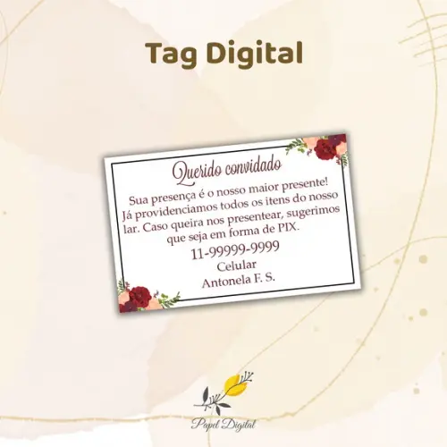 Tag Digital Casamento Modelo 1