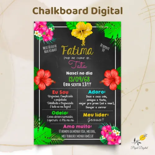 Chalkboard Digital Tropical Modelo 2