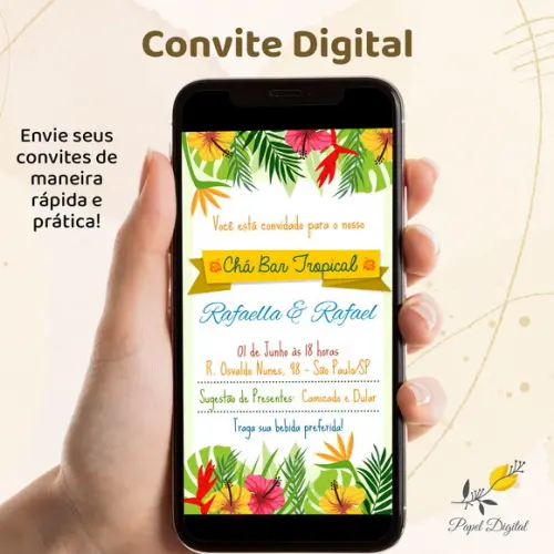 Convite Digital Tropical Modelo 4