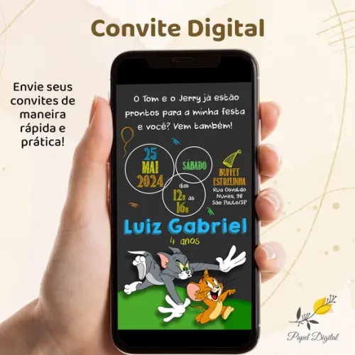 Convite Digital Tom e Jerry