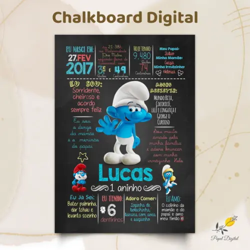 Chalkboard Digital Smurfs