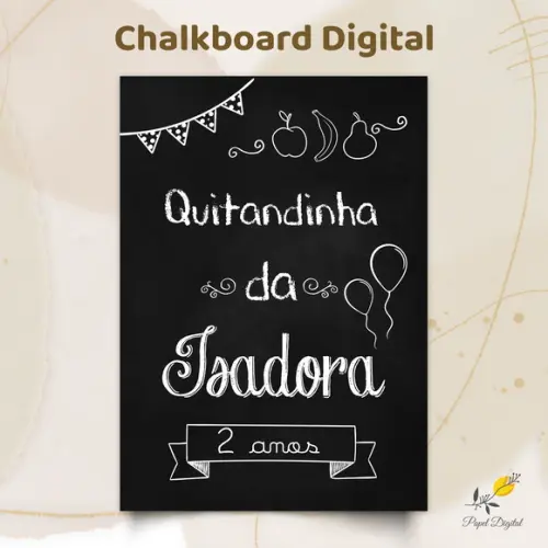 Chalkboard Digital Frutas Modelo 3