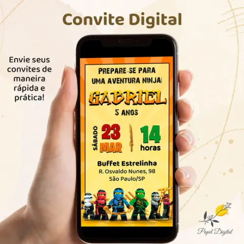 Convite Digital Ninjago