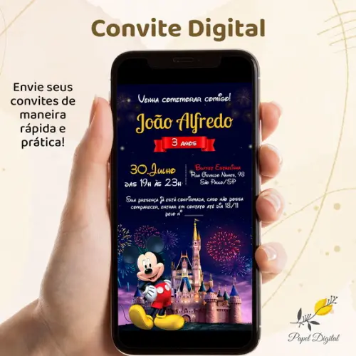 Convite Digital Mickey Modelo 8