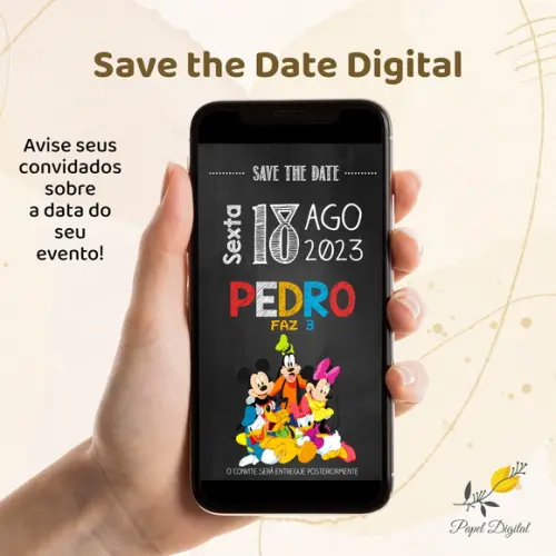 Save The Date Digital Mickey Modelo 3