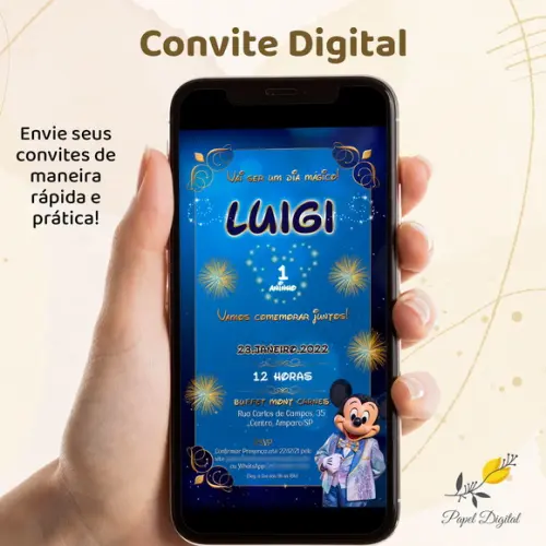 Convite Digital Mickey Modelo 7