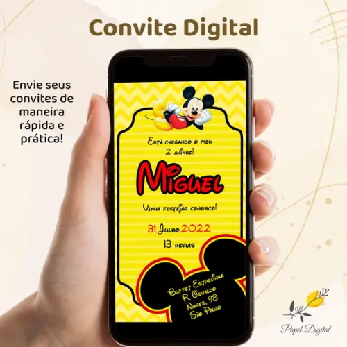 Convite Digital Mickey Modelo 5