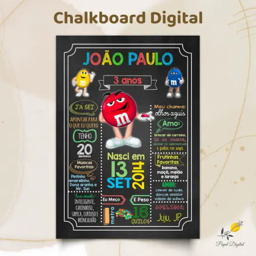 Chalkboard Digital M&m's