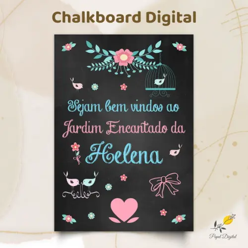 Chalkboard Digital Jardim Modelo 4