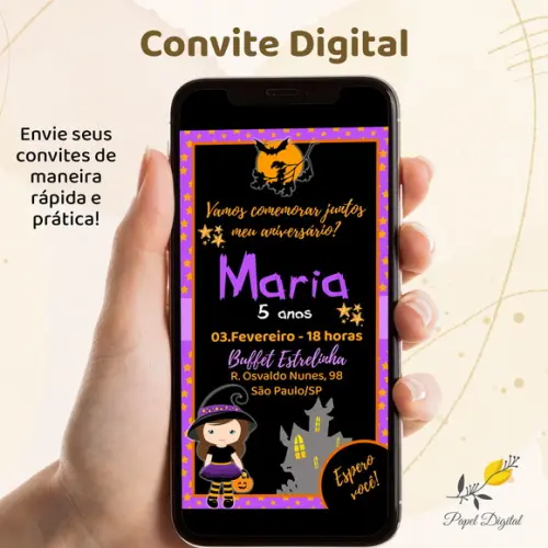 Convite Digital Halloween Modelo 1