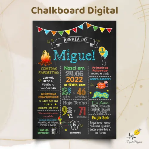 Chalkboard Digital Festa Junina Modelo 1