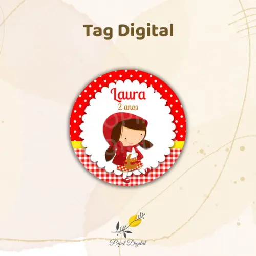 Tag Digital Chapeuzinho Vermelho Modelo 1