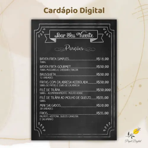 Cardápio Digital Modelo 2