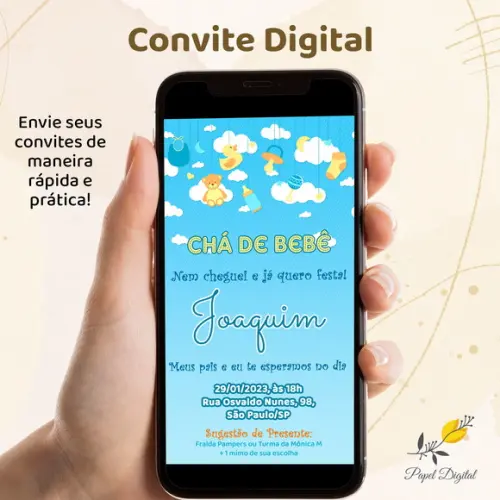 Convite Digital Chá de Bebê Modelo 16