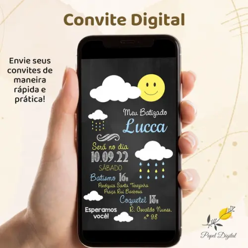 Convite Digital Batizado Modelo 5