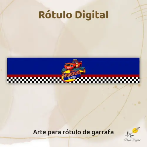 Rótulo Digital Blaze And The Monster Machines (água Mod.2)