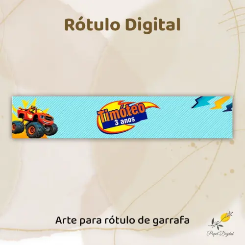Rótulo Digital Blaze And The Monster Machines (água Mod.1)