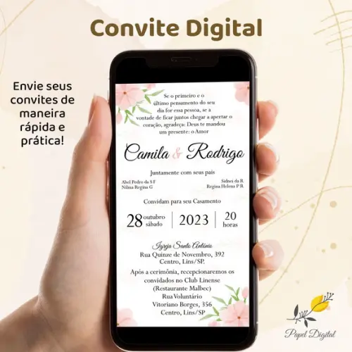 Convite Digital Casamento Modelo 7
