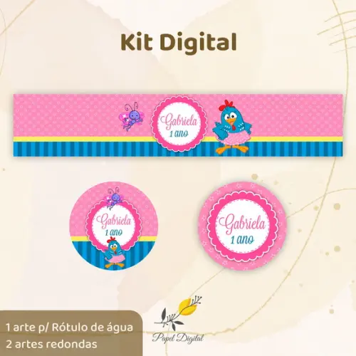 Kit Digital Galinha Pintadinha Rosa 1