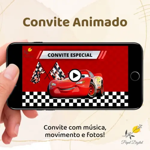 Convite Animado (vídeo) Carros