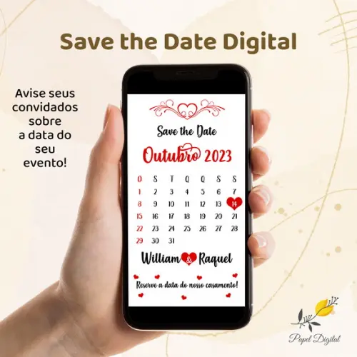 Save The Date Digital Casamento Modelo 2