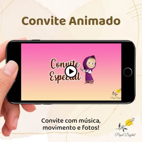 Convite Animado (vídeo) Masha Modelo 1