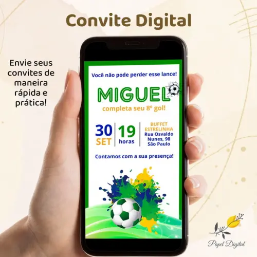 Convite Digital Futebol Modelo 2