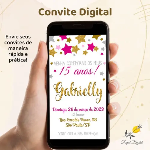 Convite Digital 15 Anos Modelo 1