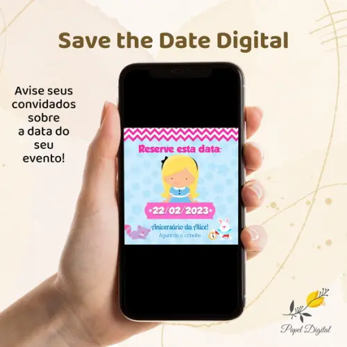 Save The Date Digital Alice Modelo 1
