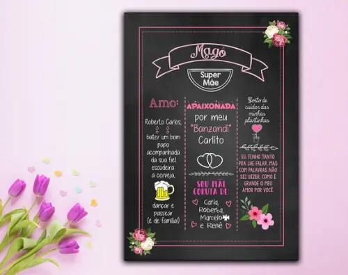 Chalkboard Digital Dia das Mães Modelo 9