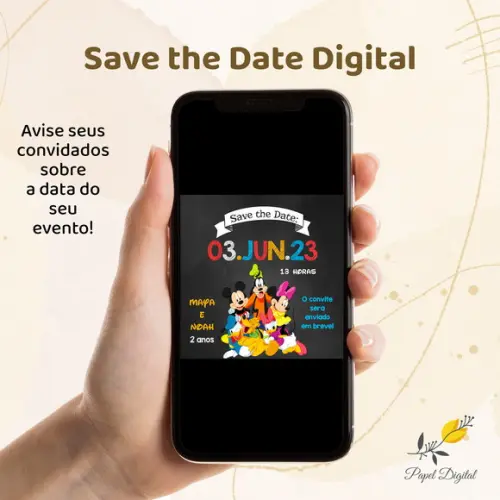 Save The Date Digital Mickey Modelo 4