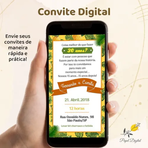 Convite Digital Tropical Modelo 3
