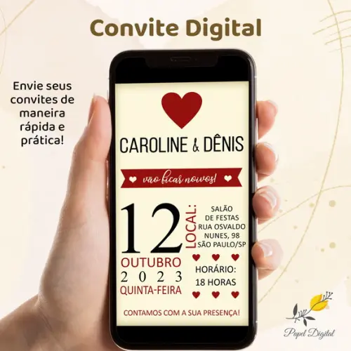 Convite Digital Noivado Modelo 5