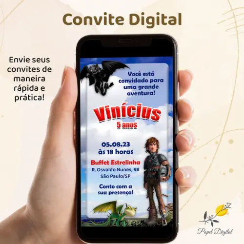 Convite Digital Como Treinar Seu Dragão