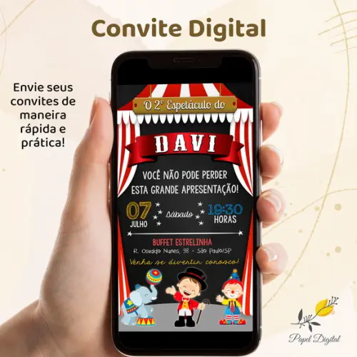 Convite Digital Circo Modelo 2