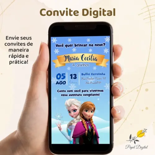 Convite Digital Frozen Modelo 2