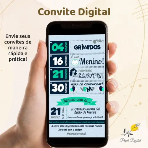 Convite Digital Chá de Bebê Modelo 13