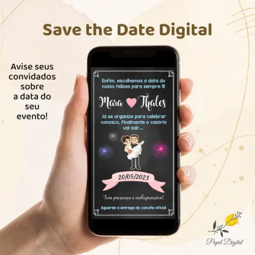 Save The Date Digital Casamento Modelo 1
