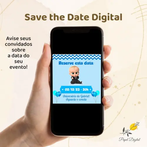 Save The Date Digital Poderoso Chefinho Modelo 2