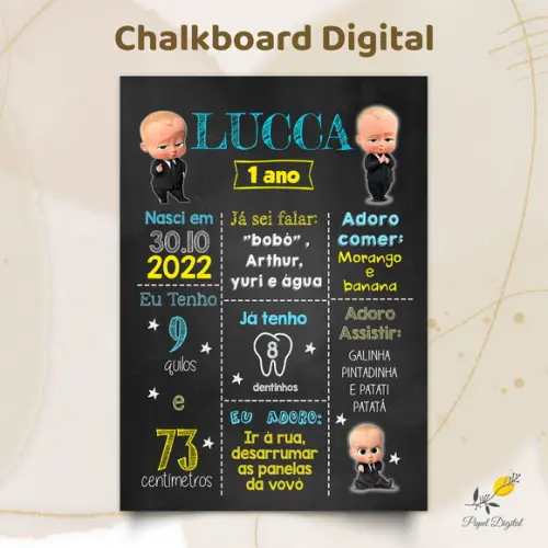 Chalkboard Digital Poderoso Chefinho Modelo 2