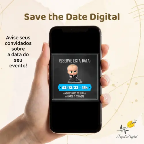 Save The Date Digital Poderoso Chefinho Modelo 1
