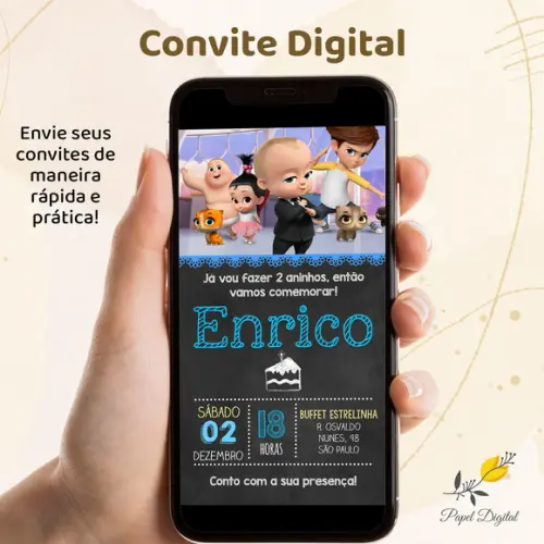 Convite Digital Poderoso Chefinho Modelo 3