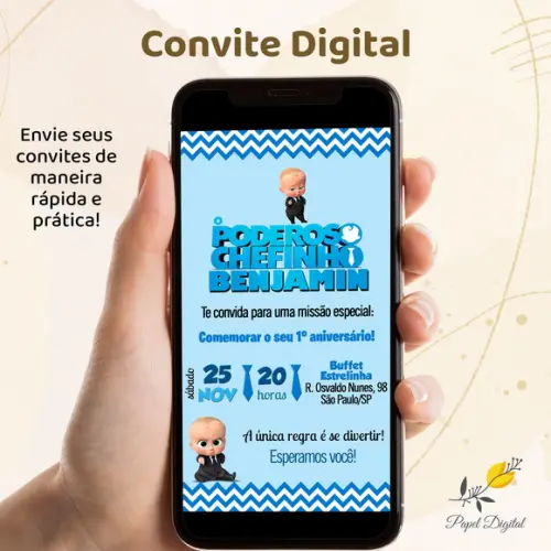 Convite Digital Poderoso Chefinho Modelo 1