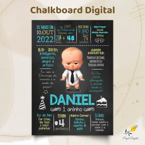Chalkboard Digital Poderoso Chefinho Modelo 1