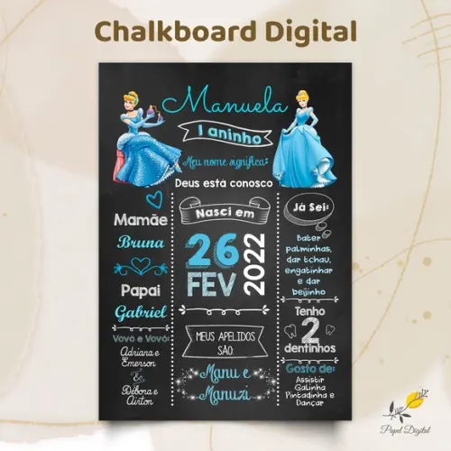 Chalkboard Digital Cinderela