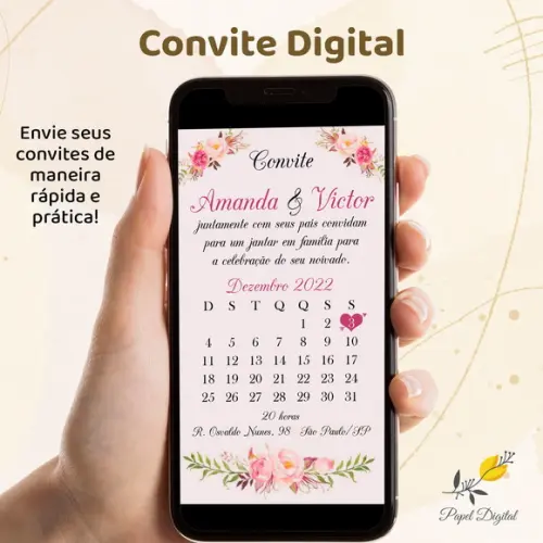 Convite Digital Noivado Modelo 6