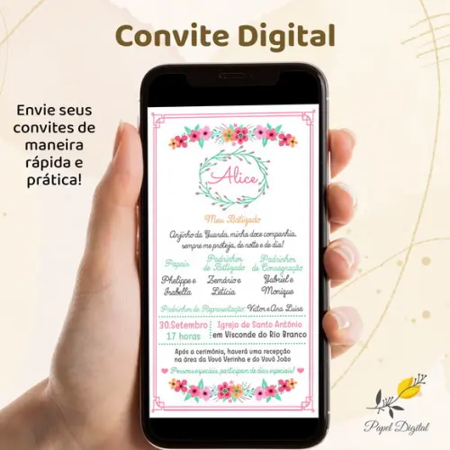 Convite Digital Batizado Modelo 7