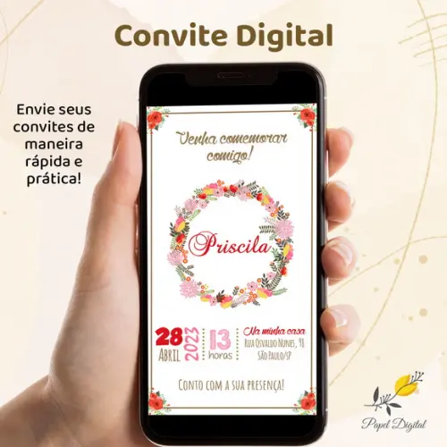 Convite Digital Aniversário Modelo 6