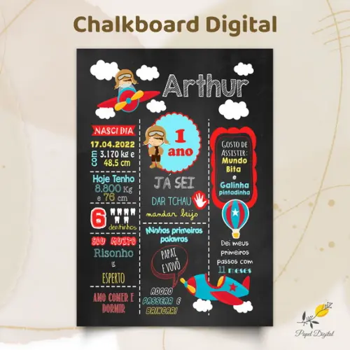 Chalkboard Digital Aviador Modelo 1
